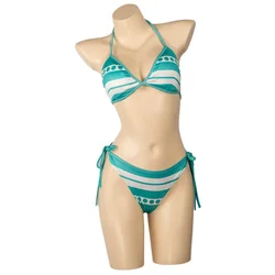 Anime Cosplay Costumes Nami Sexy Swimsuit  Women Girl Bikini Suspenders Underwear Swimming Pool Party Bra Bathrobe Kimono Dress