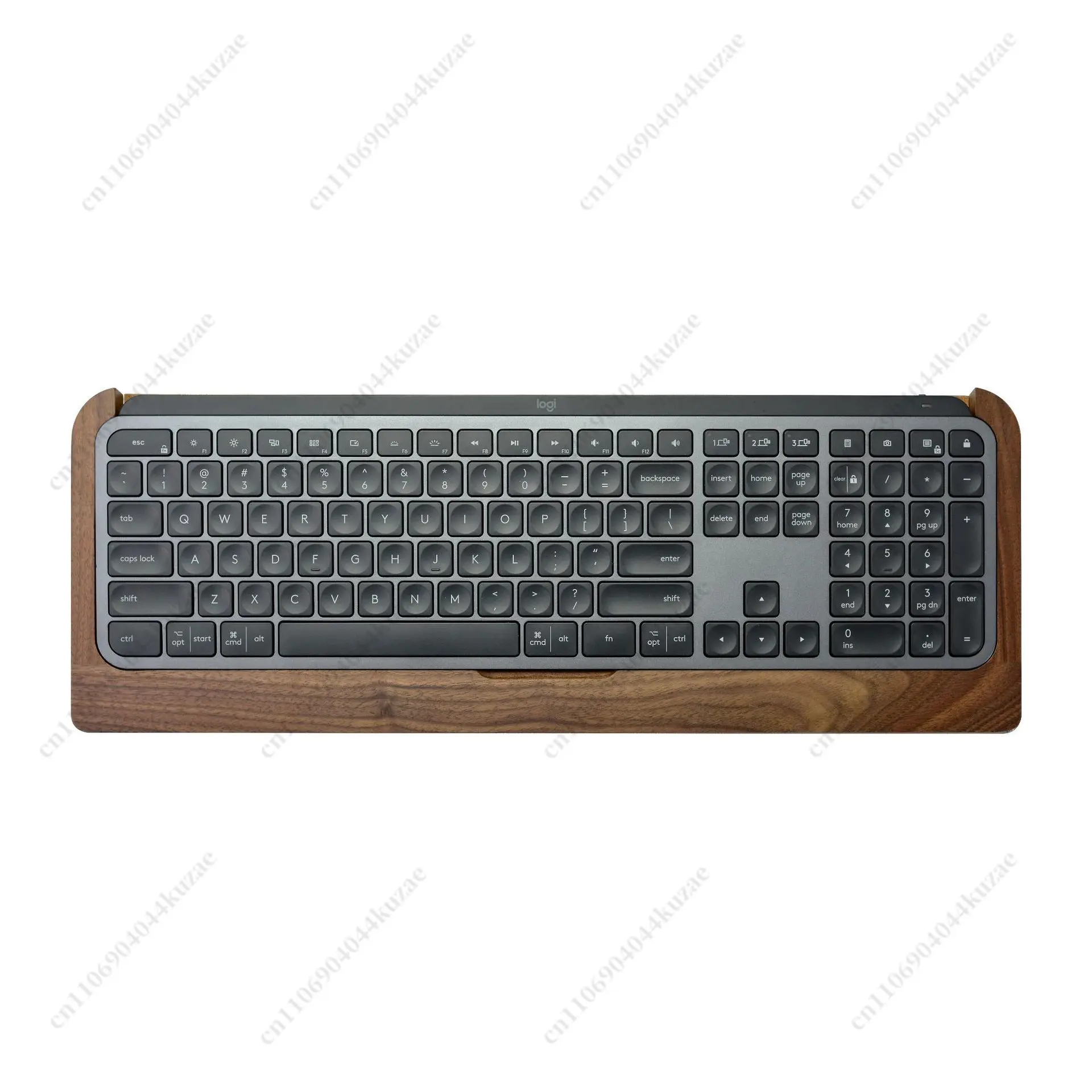 Solid Wood Keyboard Tray with Wrist Rest, Walnut Base for Magic Keyboard