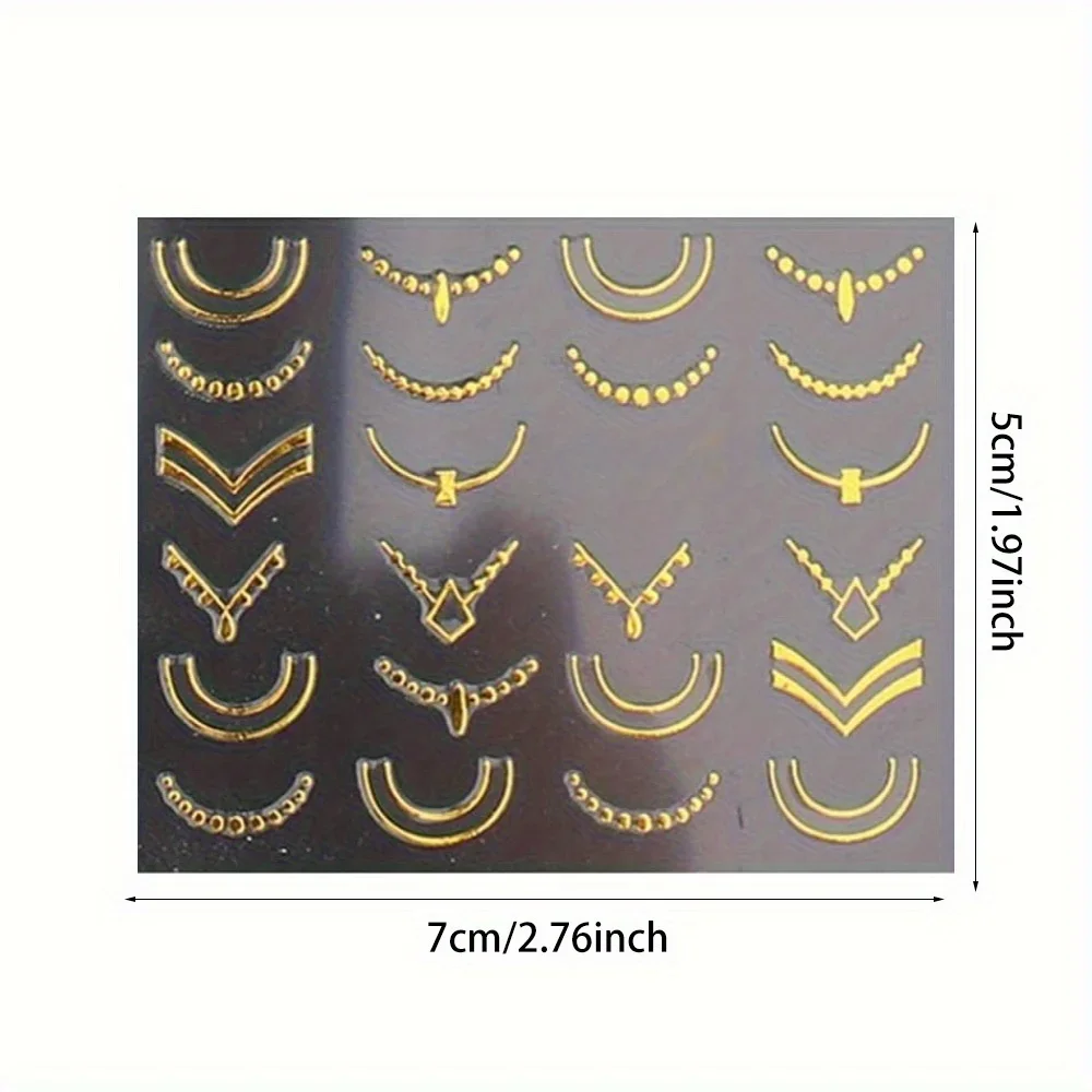 30장 황금색 꽃무늬 네일 아트 스티커 - DIY 매니큐어를 위한 3D 자가 접착식 반짝이는 잎 및 꽃 디자인