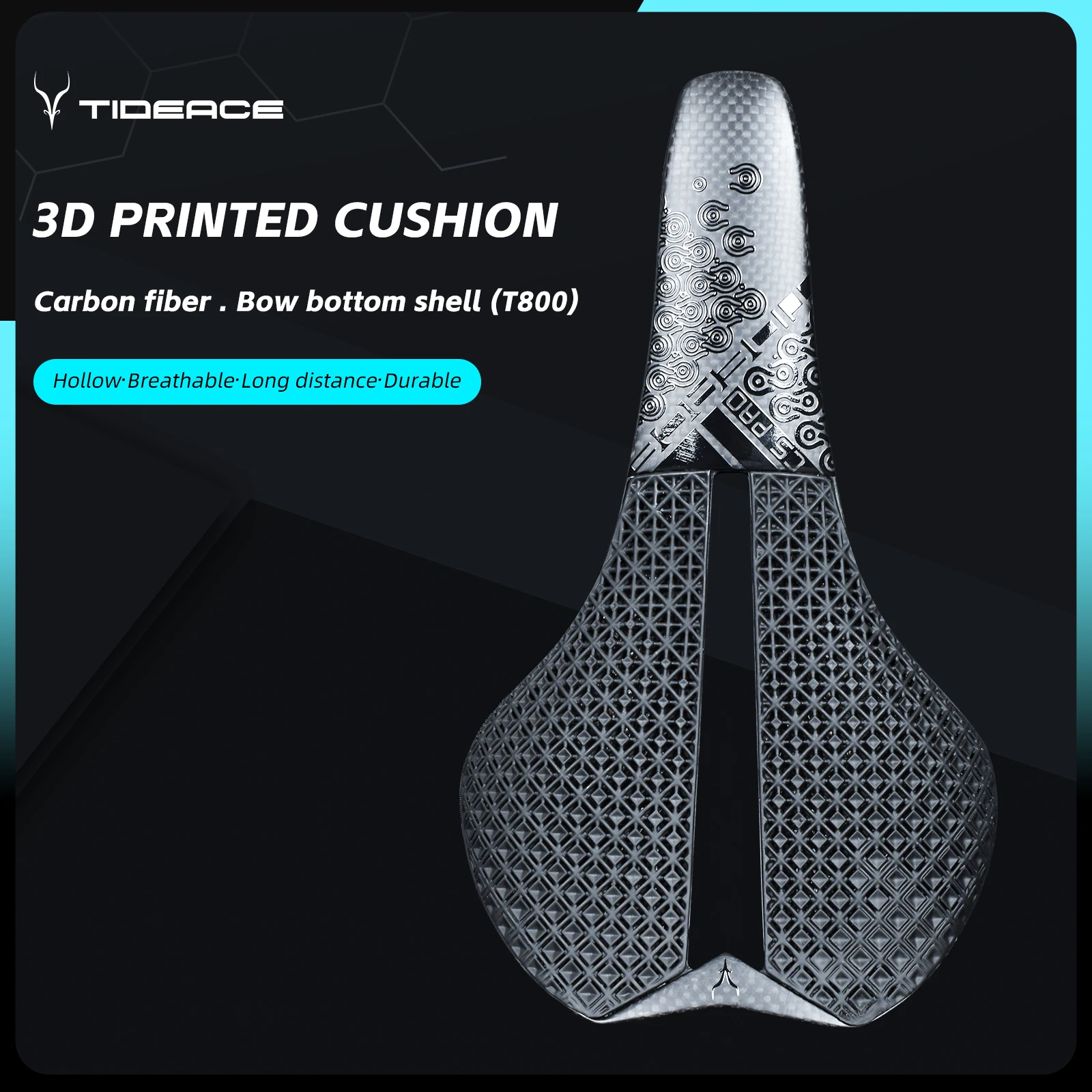 

Bicycle Saddle Wide Soft Carbon Fiber 3D Printed Bike Seat Cushion for Mountain and Road Bikes Cycling Saddle for Men and Women