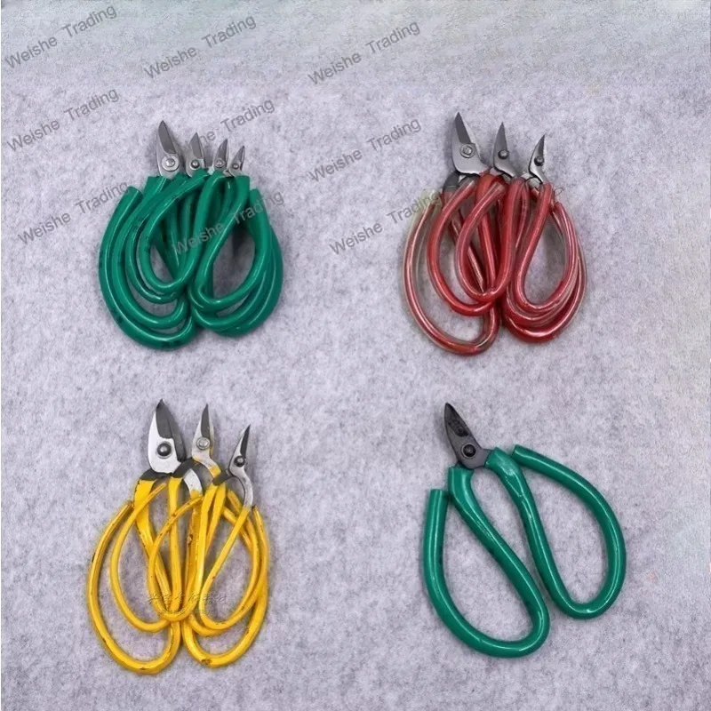 Short nose scissors green handle curved nose short nose scissors welding blade jewelry tool