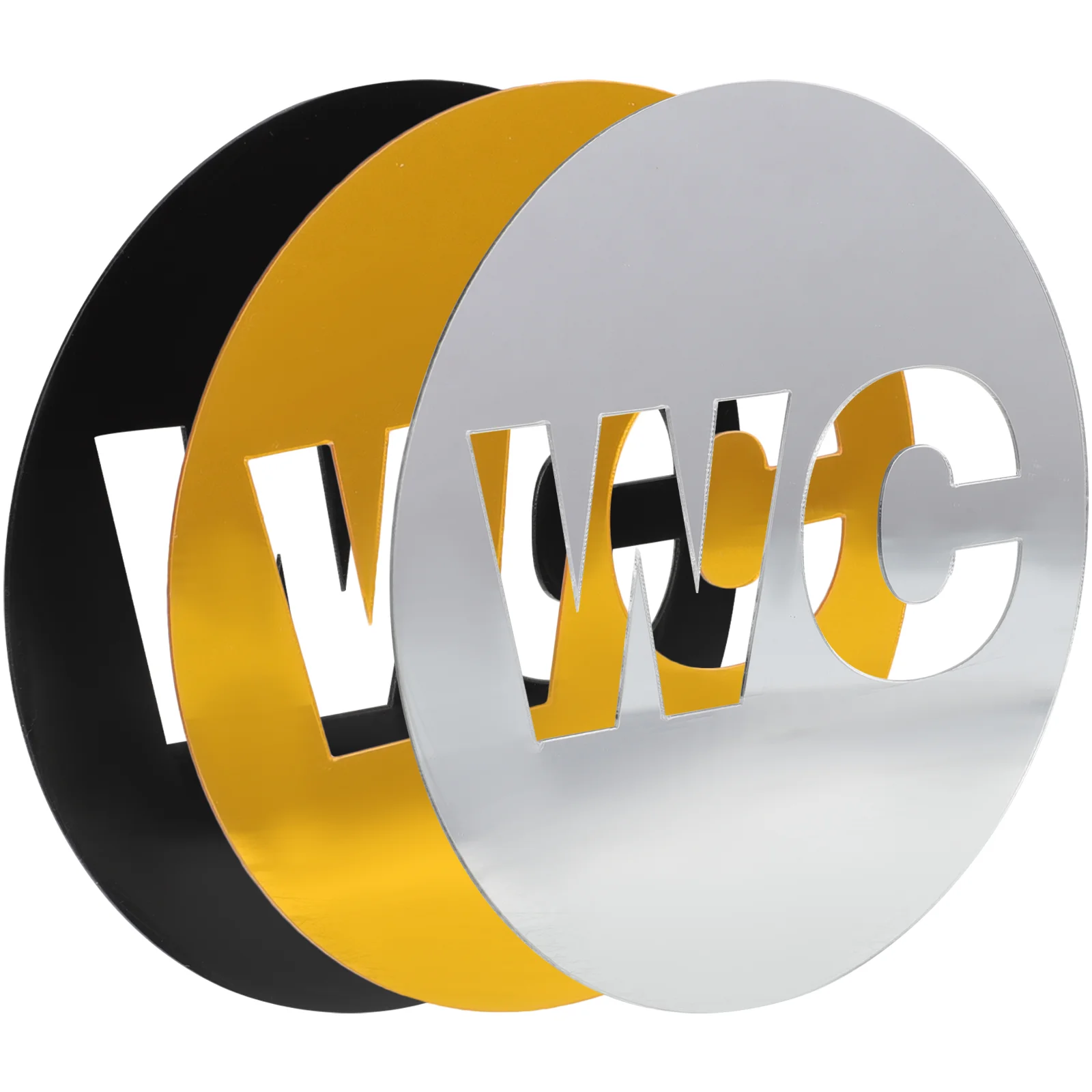 3 Pcs Decorative Restroom Sign Toilet Identification The Signs for WC Reminder Acrylic