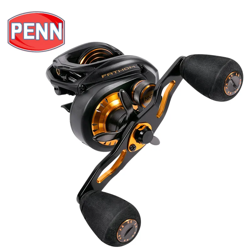 PENN Fathom Original Baitcasting Fishing Reel 6+1BB 13.6kg Max Drag Dual Action Casting Brake Low Profile Full Metal Frame Reel