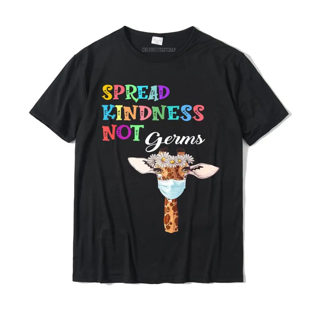 

Spread Kindness Not Germs Funny Cute Giraffe Lover Animal T-Shirt T Shirts For Men Summer Tops Tees Wholesale Normal Cotton