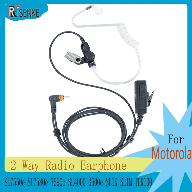 RISENKE-SL300 Earpiece Headset for Motorola,SL7550,SL7550e,SL7580e,SL7590,7590e, SL4000, SL3500, 3500e, SL1K, SL1M, TLK100 Radio