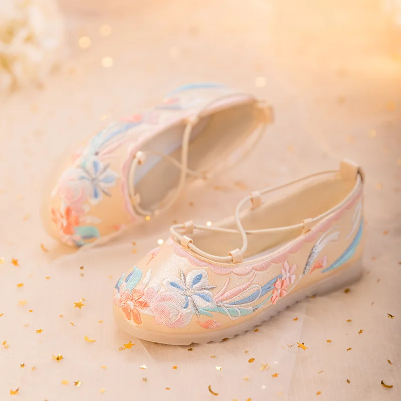 

CY291 2024 Spring and Summer New Hanfu Dance Shoes Cloth National Style Flat Embroidered Baby Children Hanfu Shoe