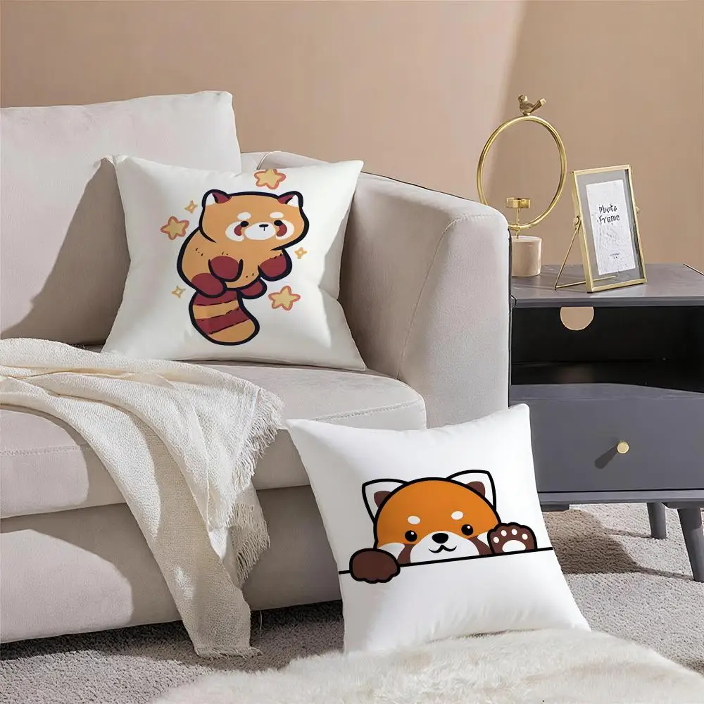 Red Panda Art Cushion Cover Throw Pillow Cover Hidden Button Durable Polyester Chair Cushion
