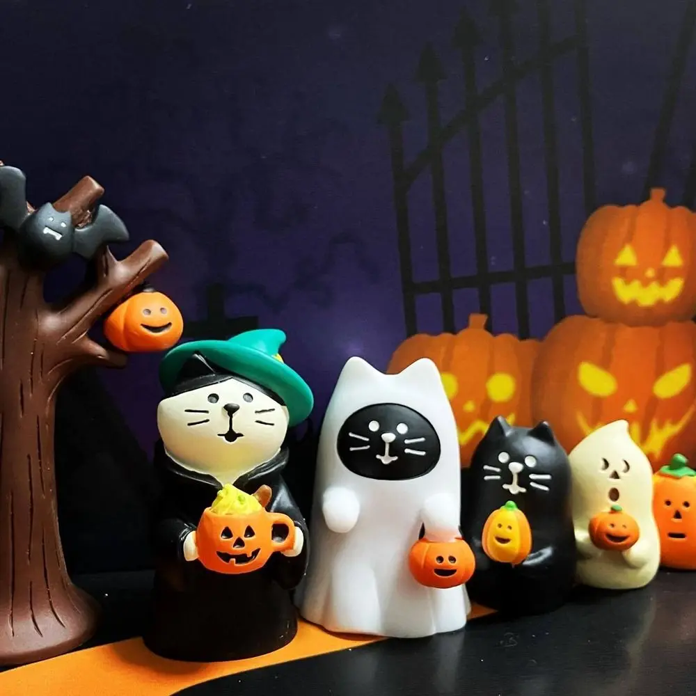 New Resin Halloween Ornaments Craft Ghost Miniature Scene Props Creative Small Desktop Decorations Home