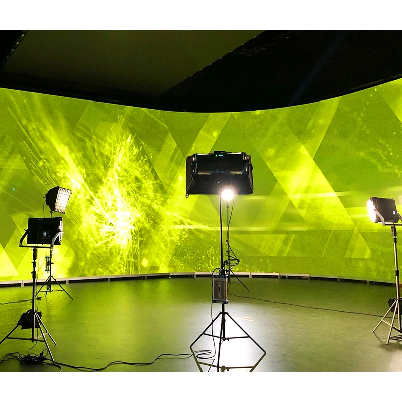 7680HZ Black Gold Line Light Flexible Pantara Curve Stage Indoor P2.6 Immersive Studio Virtual Production Light Emitting Diode