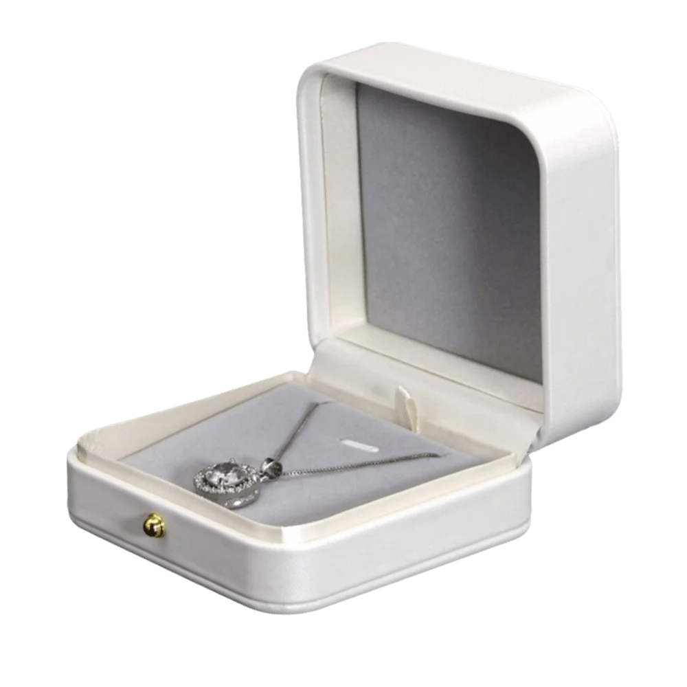 

PU Leather Jewelry Gift Box Flannel Lining Multiple Specifications Necklace Collection Box White Ring Case Wedding