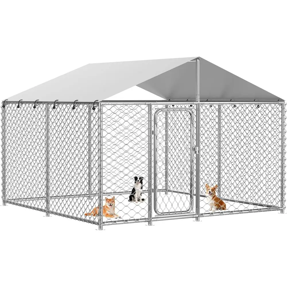 

Extra Large Heavy Duty Outdoor Dog Kennel with Lockable Door and Waterproof Cover