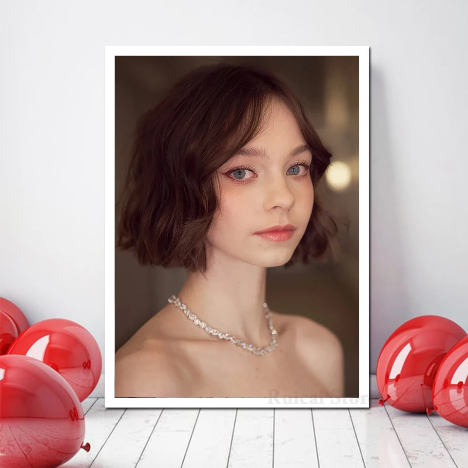 إيما مايرز ملصق جدار الفن قماش اللوحة أبيض وأسود صورة فتاة غرفة ديكور المنزل #2