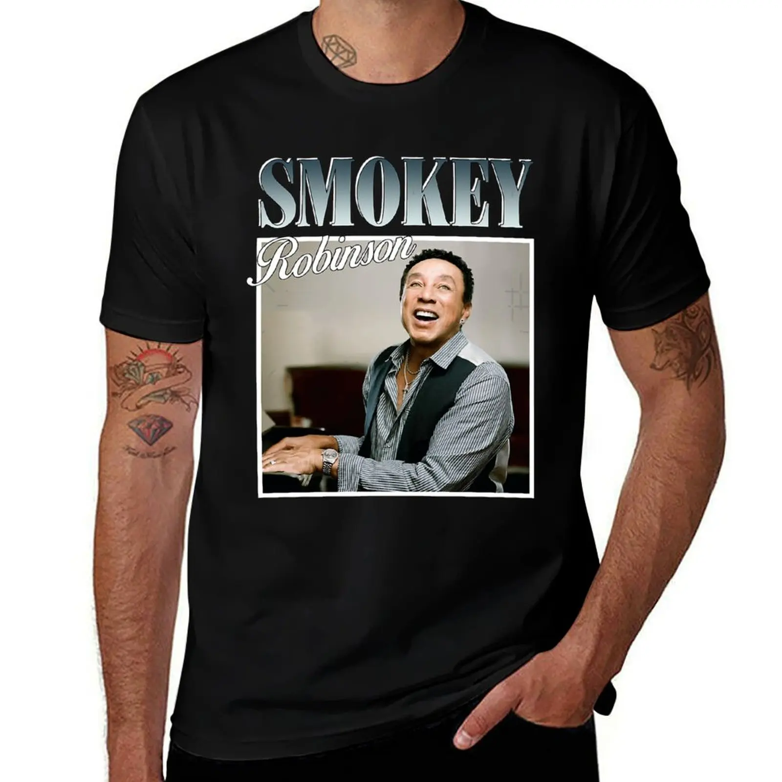 

Smokey Robinson Retro Style Gifts for Fans T-Shirt shirts graphic tee graphic shirts custom shirt graphics men graphic t shirts