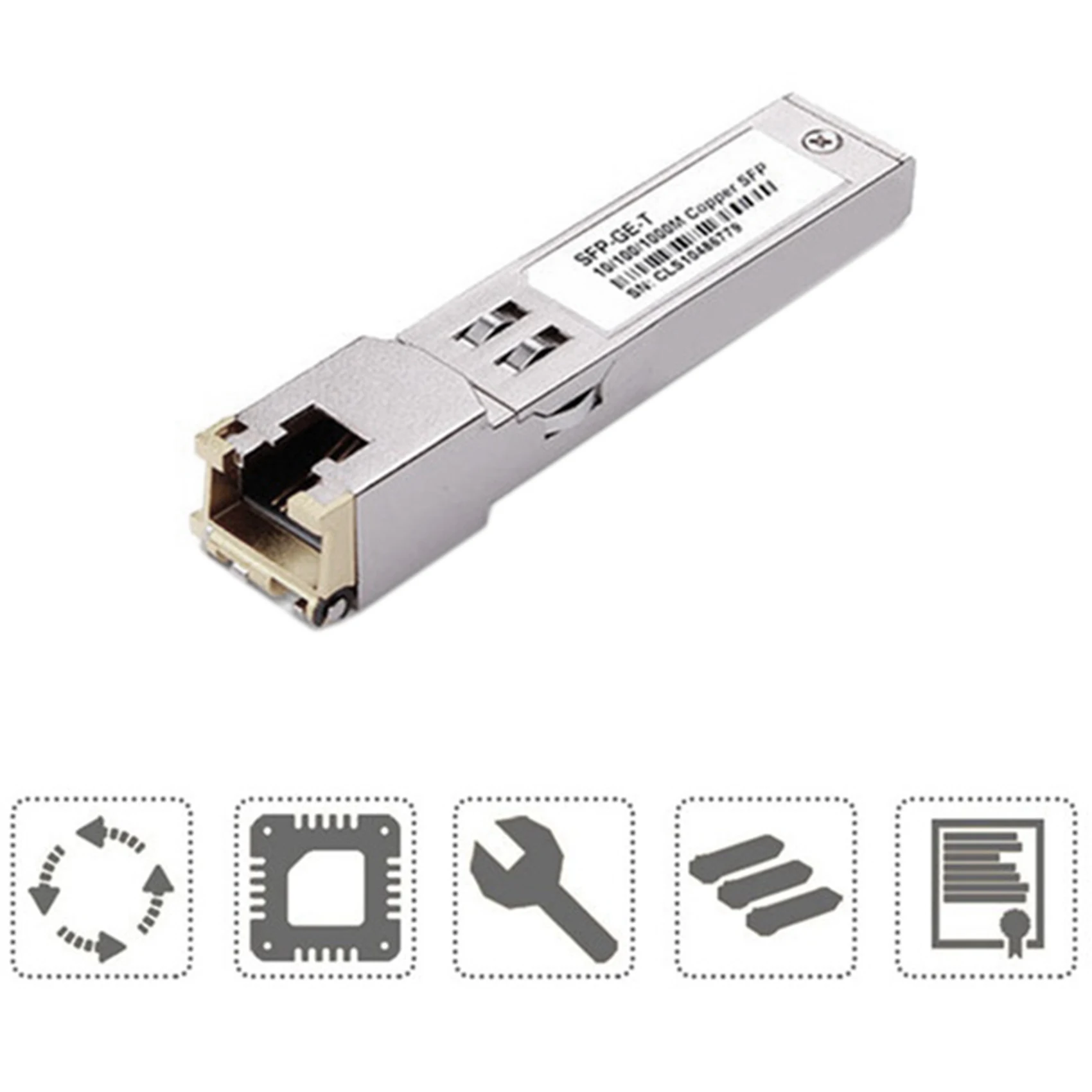 Interruptor rj45 do módulo do sfp, 10/100/1000, conector do cobre do sfp, porta ethernet do gigabit, 1 parte