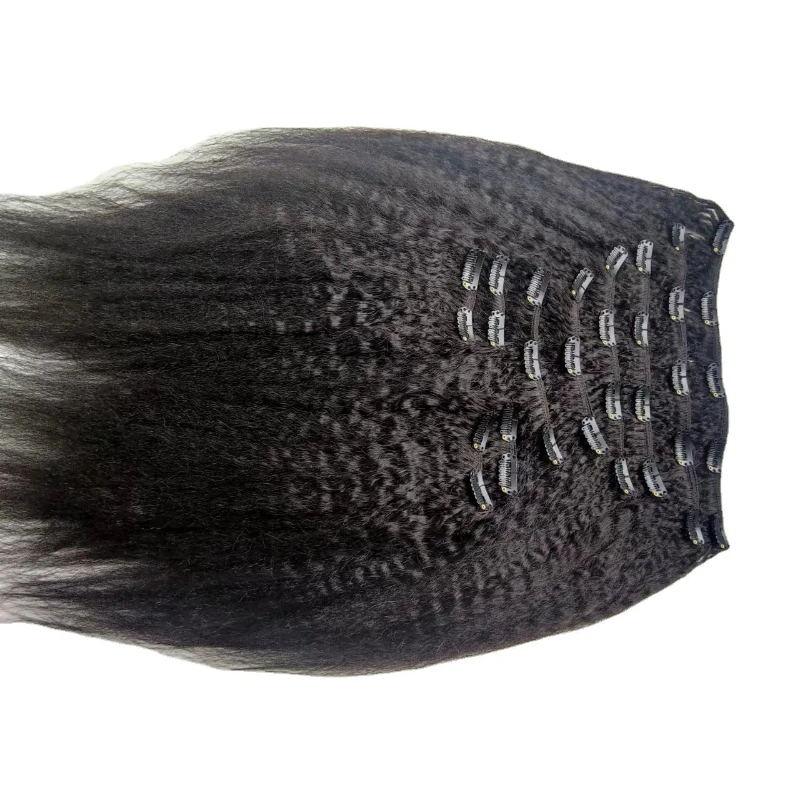 

Real wig clip hair piece set hair curvature corn whisker real perm and dye