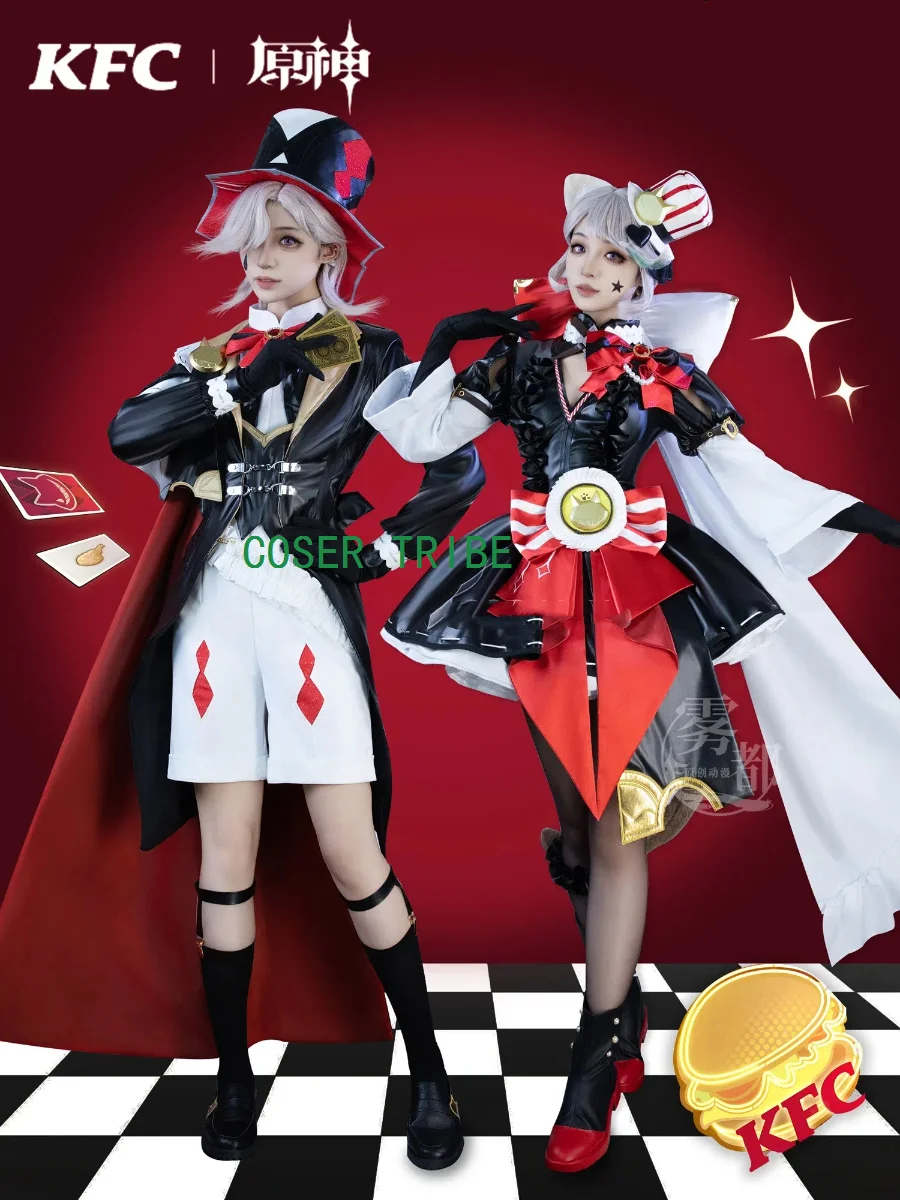 

Genshin Impact Lynette Lyney KFC Game Suit Lovely Dress Cool Uniform Cosplay Costume Halloween Party Role Play Outfit