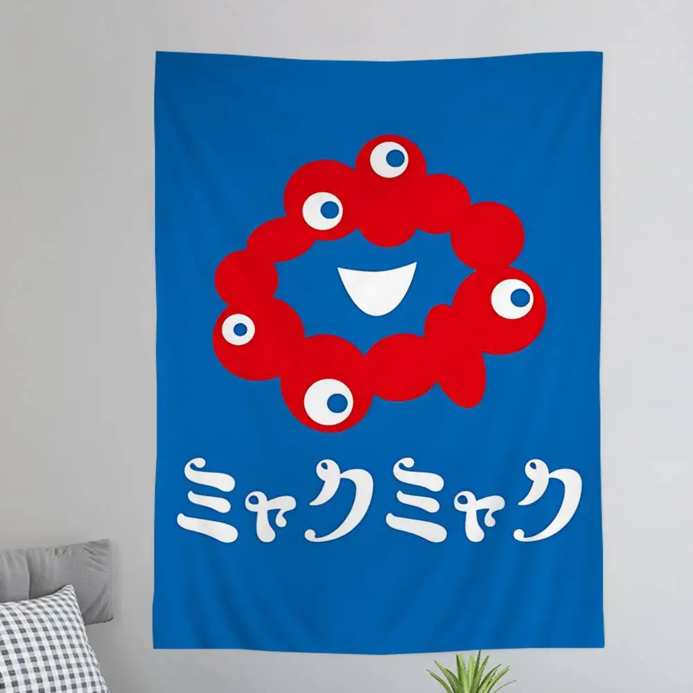 Mascot Character MYAKU MYAKU Anime Tapestry Hanging Tarot Hippie Wall Rugs Dorm Home Decor