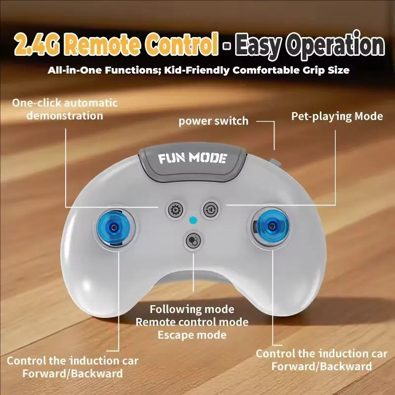 RC Mini Induction Cars with Light and Music Sensor-Remote Control Multifunctional Racing Outdoor Fun Car Toys