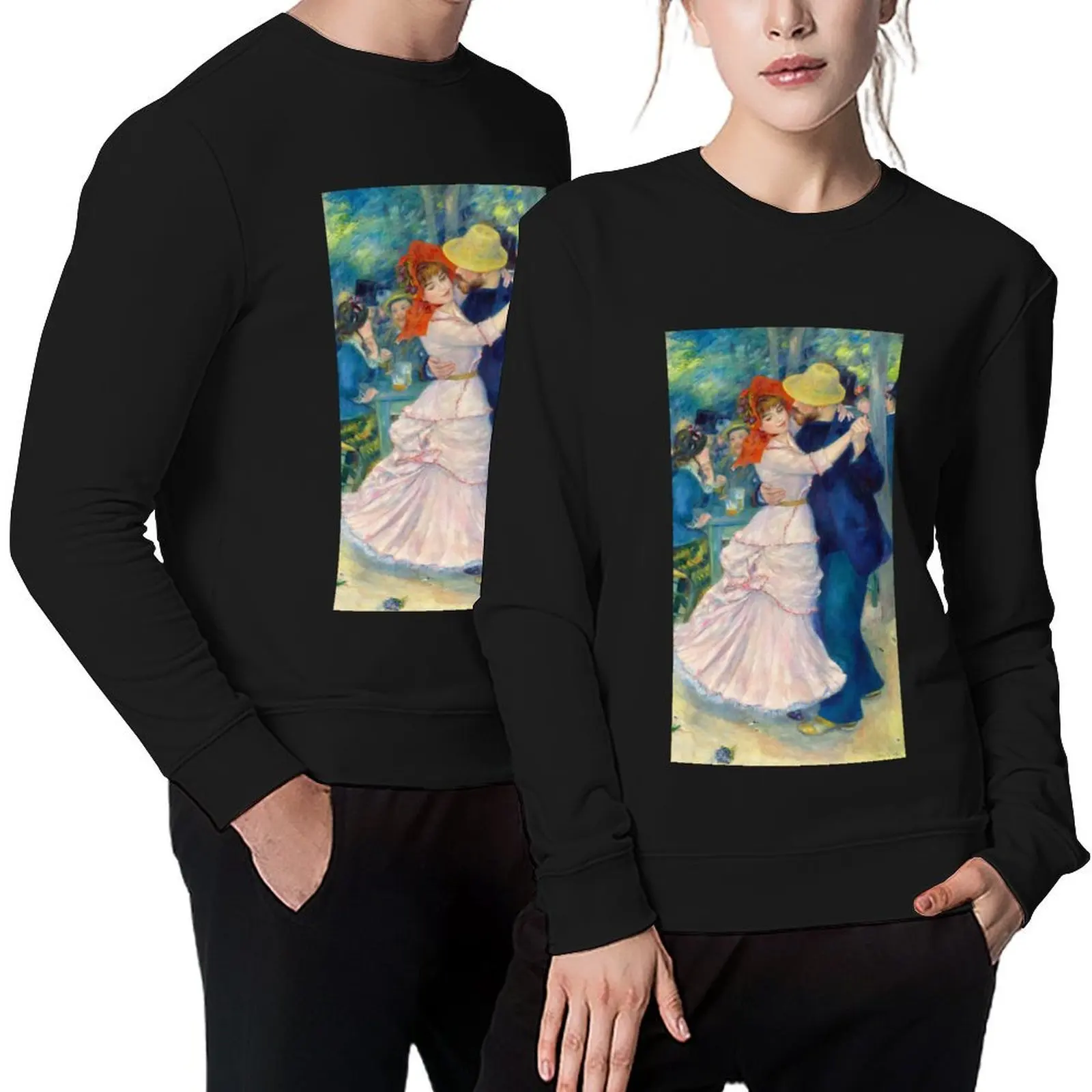 Dance at Bougival - Pierre Auguste Renoir Pullover pakaian pria pakaian korea pakaian pria tracksuit sweatshirt pria