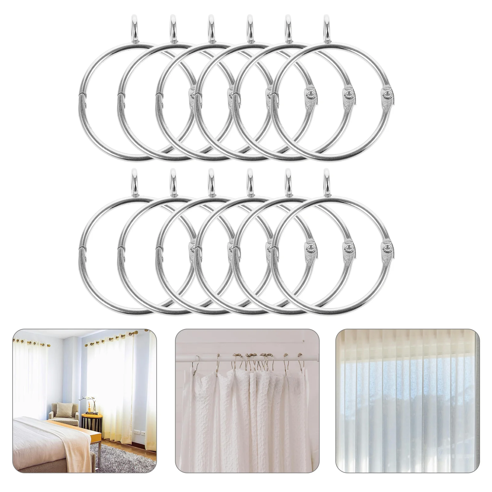 

20pcs Stainless Steel Curtain Eyelet Rings Heavy Duty Thickened Drapery Rings For Shower Bath Window Decorative Hanging Ring