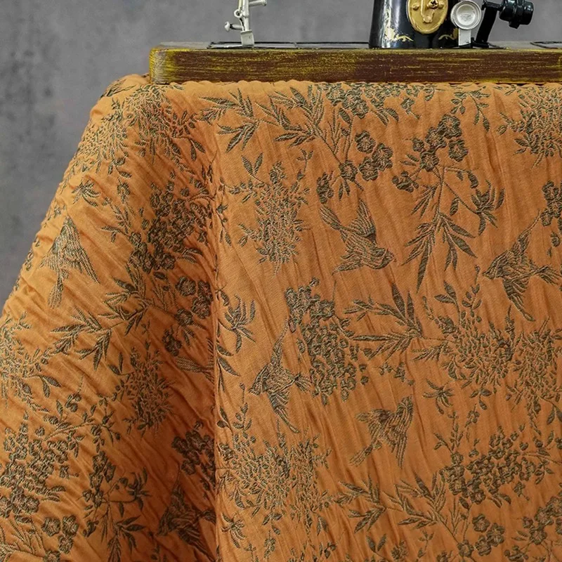 Plum Bamboo Magpie Pattern Relief Texture Jacquard Fabric Chinese Style Cheongsam Skirt Vest Pillow Decoration Sewing Fabric view 4