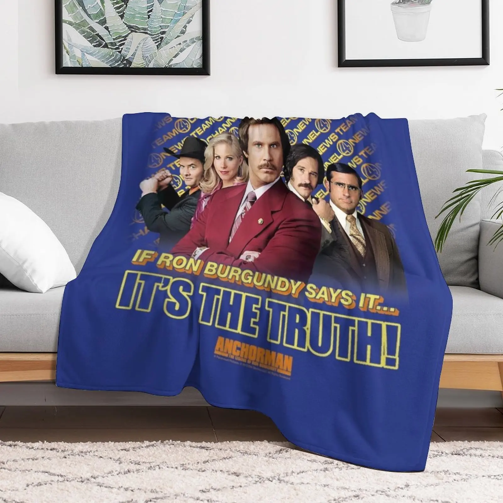 Anchorman If Ron Burgundy Says It Throw Blanket Large Baby Kid'S Cute Plaid Blankets