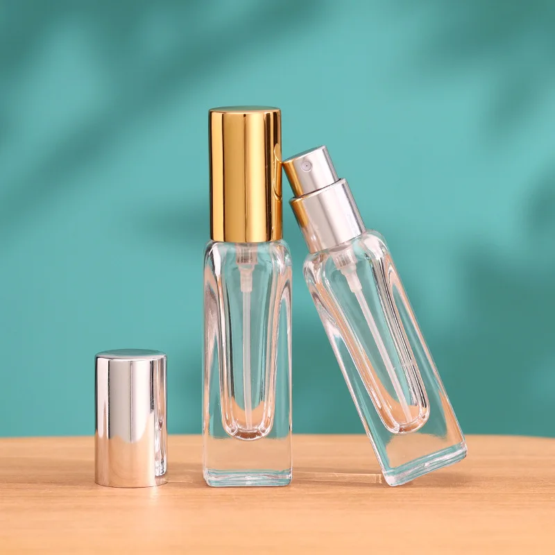 

8ml Square Glass Perfume Bottle with 13mm Neck, Empty Refillable Spray Bottle, Transparent Travel Sample Container