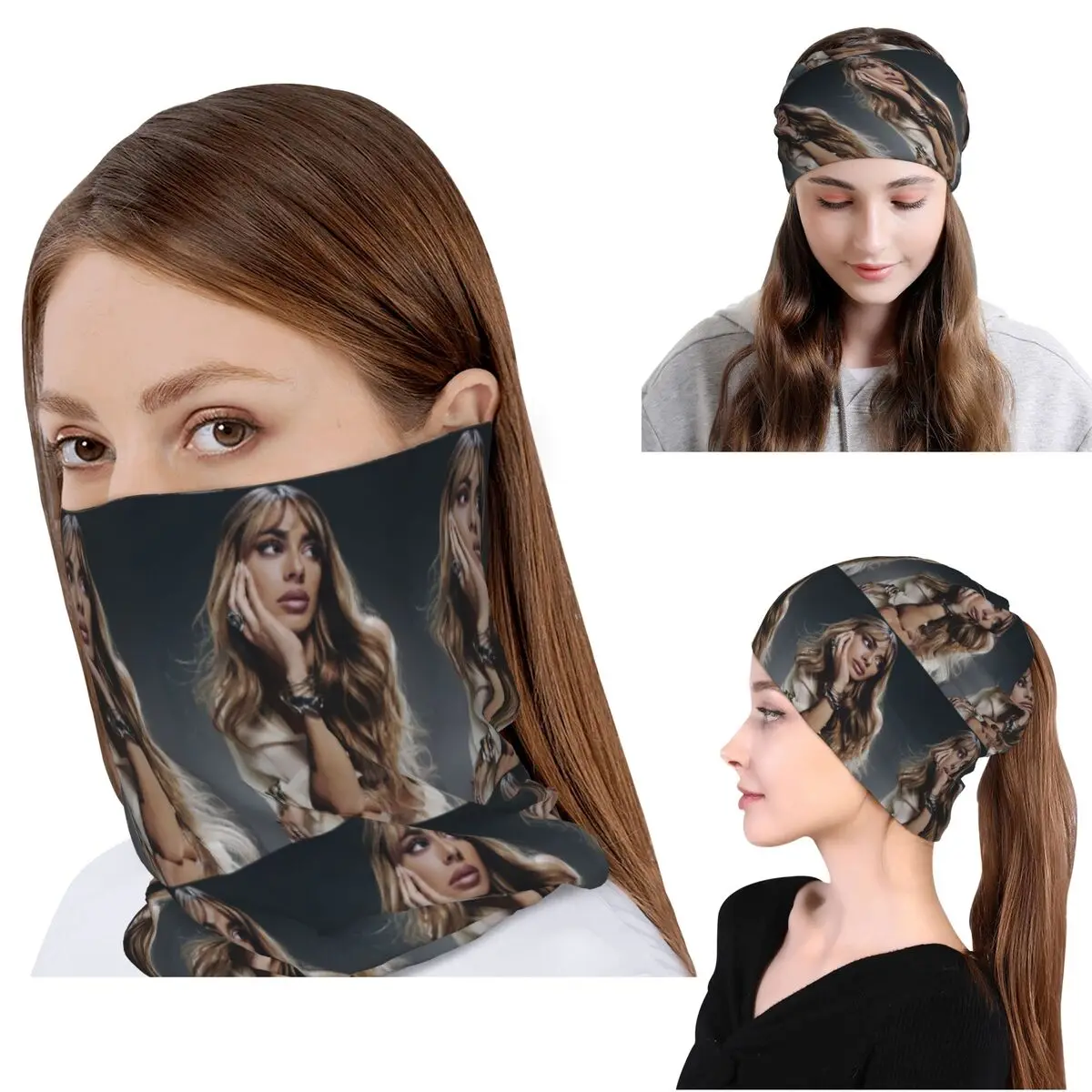 

Многофункциональная балаклава-бандана Tini Stoessel Tour: шарф-воротник, шапка-бини, унисекс, для взрослых, зимняя