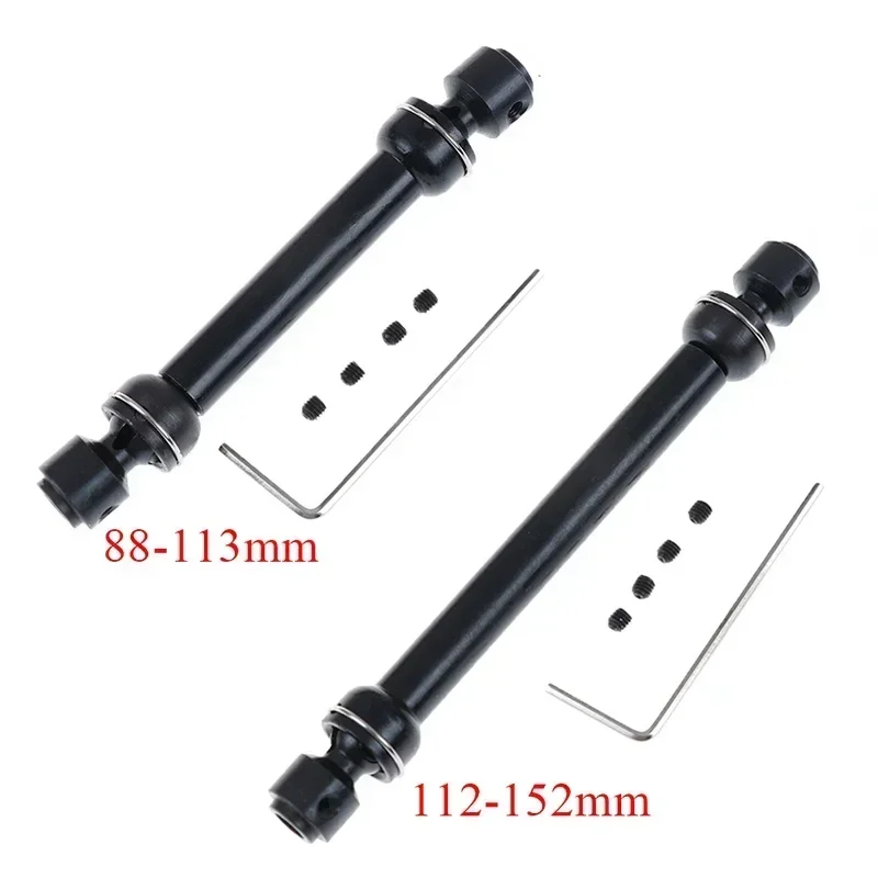 Eje de transmisión de acero metálico de alta resistencia, 88mm-113mm / 112mm-152mm, para Axial SCX10 90046 RC4WD D90 Wraith RC Crawler Car Hop Up Parts