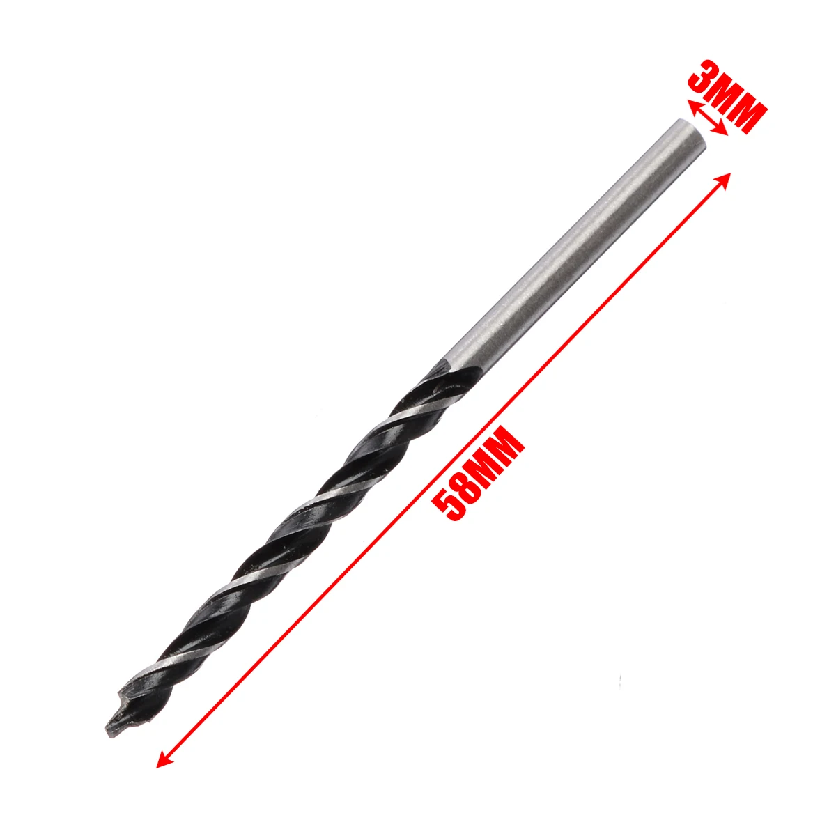 10Pcs High Strength Woodworking Twist Drill Bit Wood Drills with Center Point 3mm Diameter For Woodworking