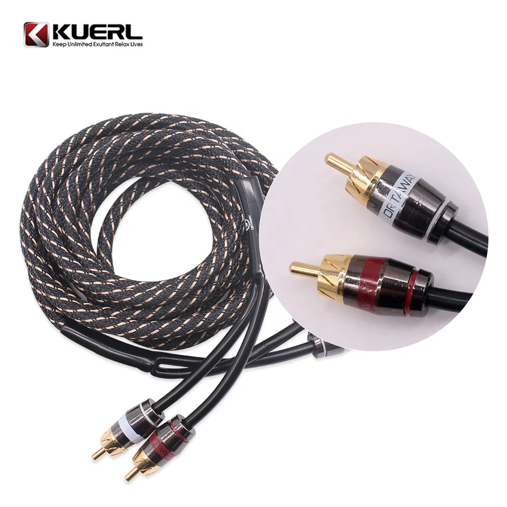 

KUERL оптовая продажа 2 RCA-2 RCA кабель провод большое количество автомобильных аксессуаров аудиокабель 1/2/3/5 м на выбор