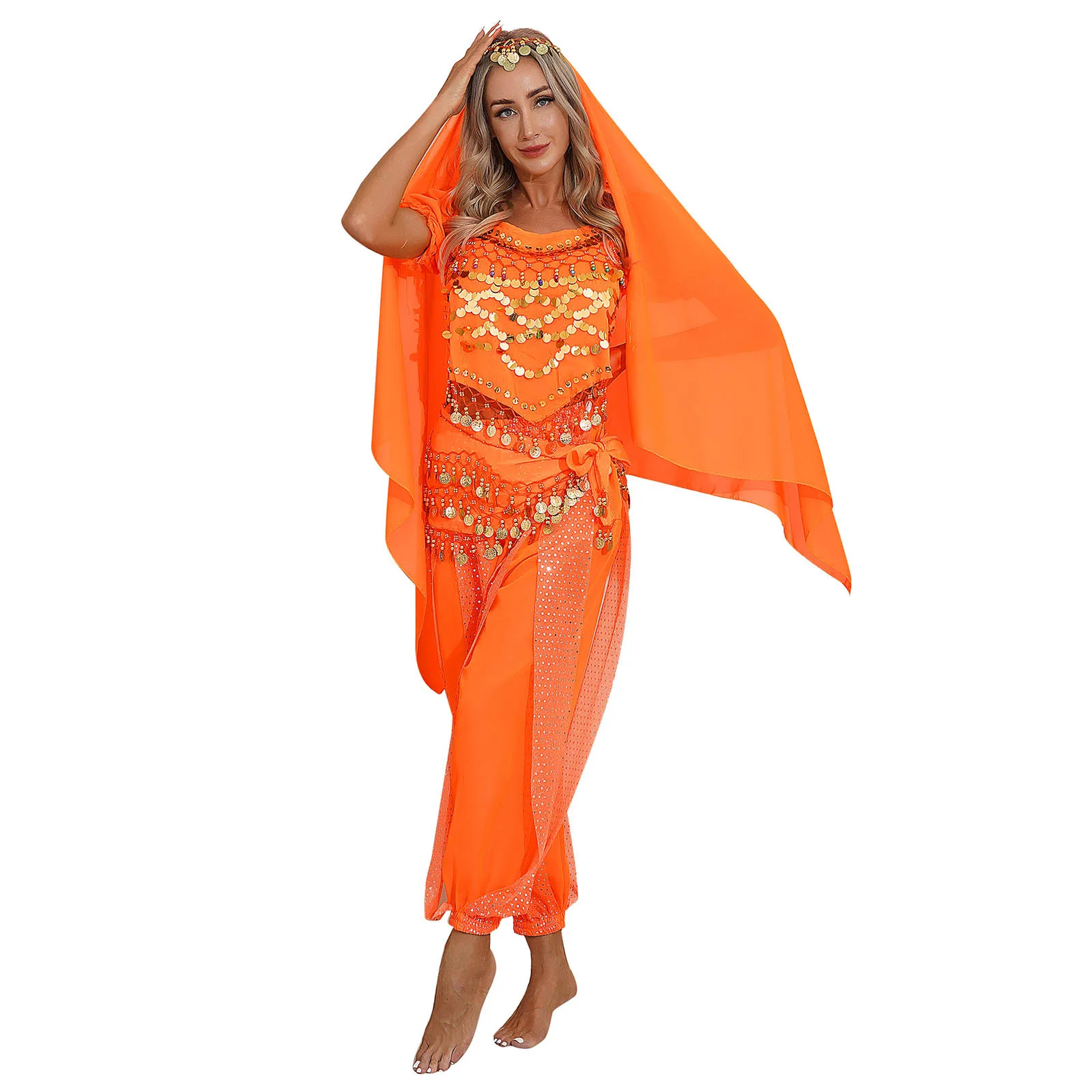 Dames Buikdansen Fancy Dress Halloween Carnaval Arabische Prinses Cosplay Kostuum India Dansvoorstelling Outfit