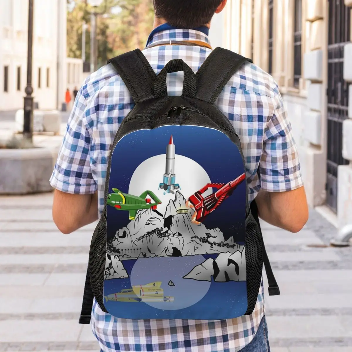 Thunderbirds Tracy Island Backpack Student Boys Girls BookBag School Bag Computer Shoulder Bags