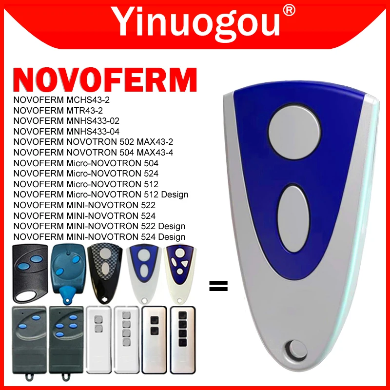 NOVOFERM NOVOTRON 502 504 512 522 524 Remote Control Garage Door Opener 433MHz Rolling Code NOVOFERM Garage Door Remote Control