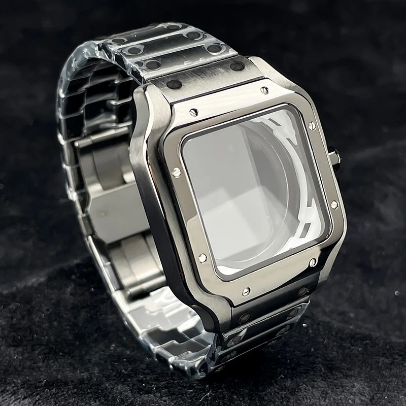38mm NH35 Watch Case Square Case Set 316L Stainless Steel Watch Repair and Modification Parts for NH36 NH35 Automatic Movements view 3