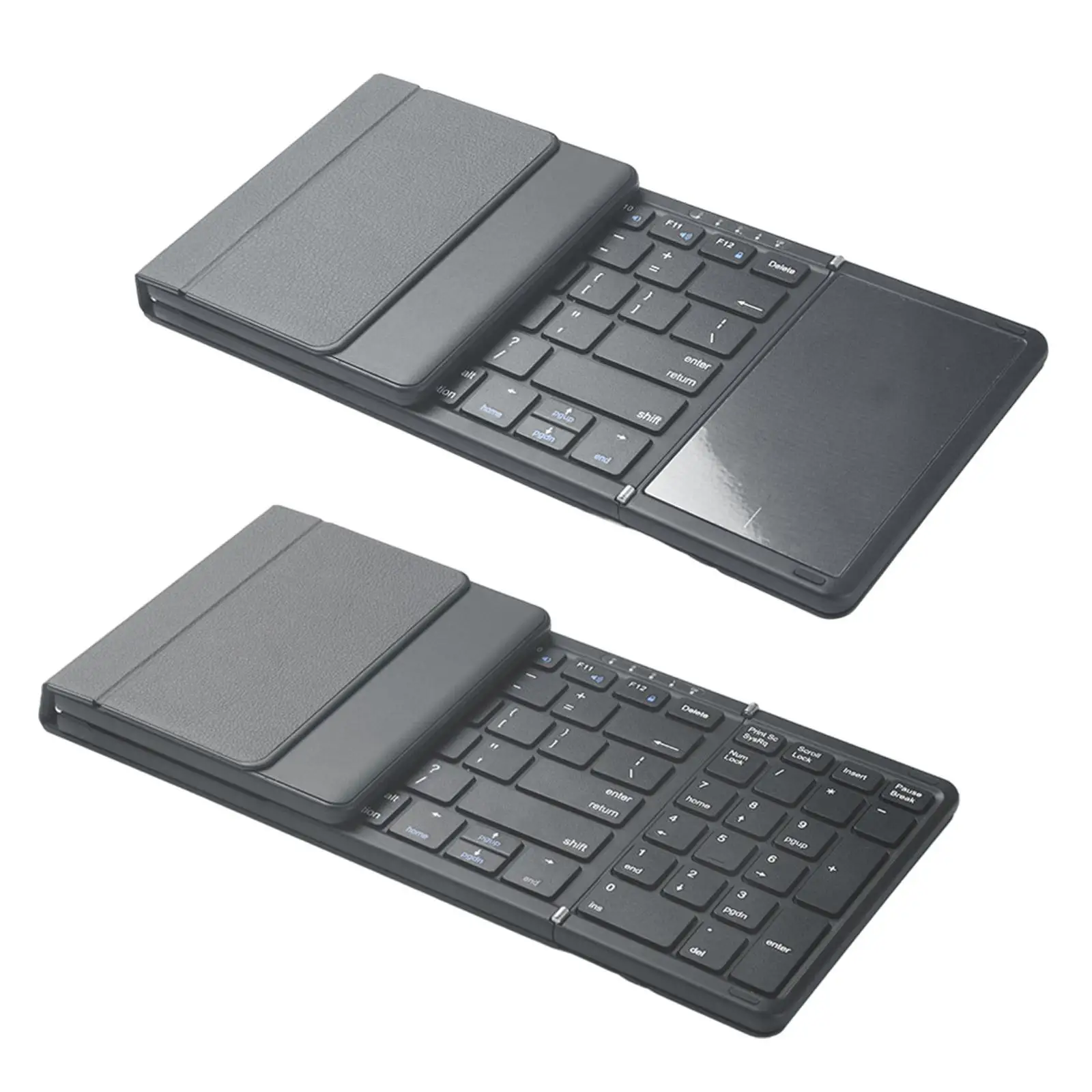 Mini Wireless Keyboard Folding Efficient Compact Portable Silent Trackpad with Touchpad for Smart TV Tablet Laptop Computer PC