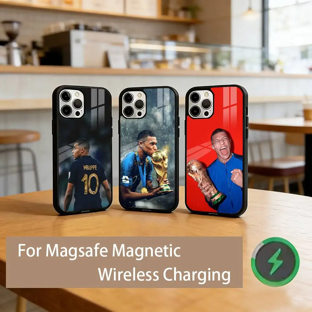 

Football K-Kylian M-Mbappe Phone Case For iPhone17,16,15,14,13,12,11 Plus,Pro Magnetic For Magsafe Wireless Charging