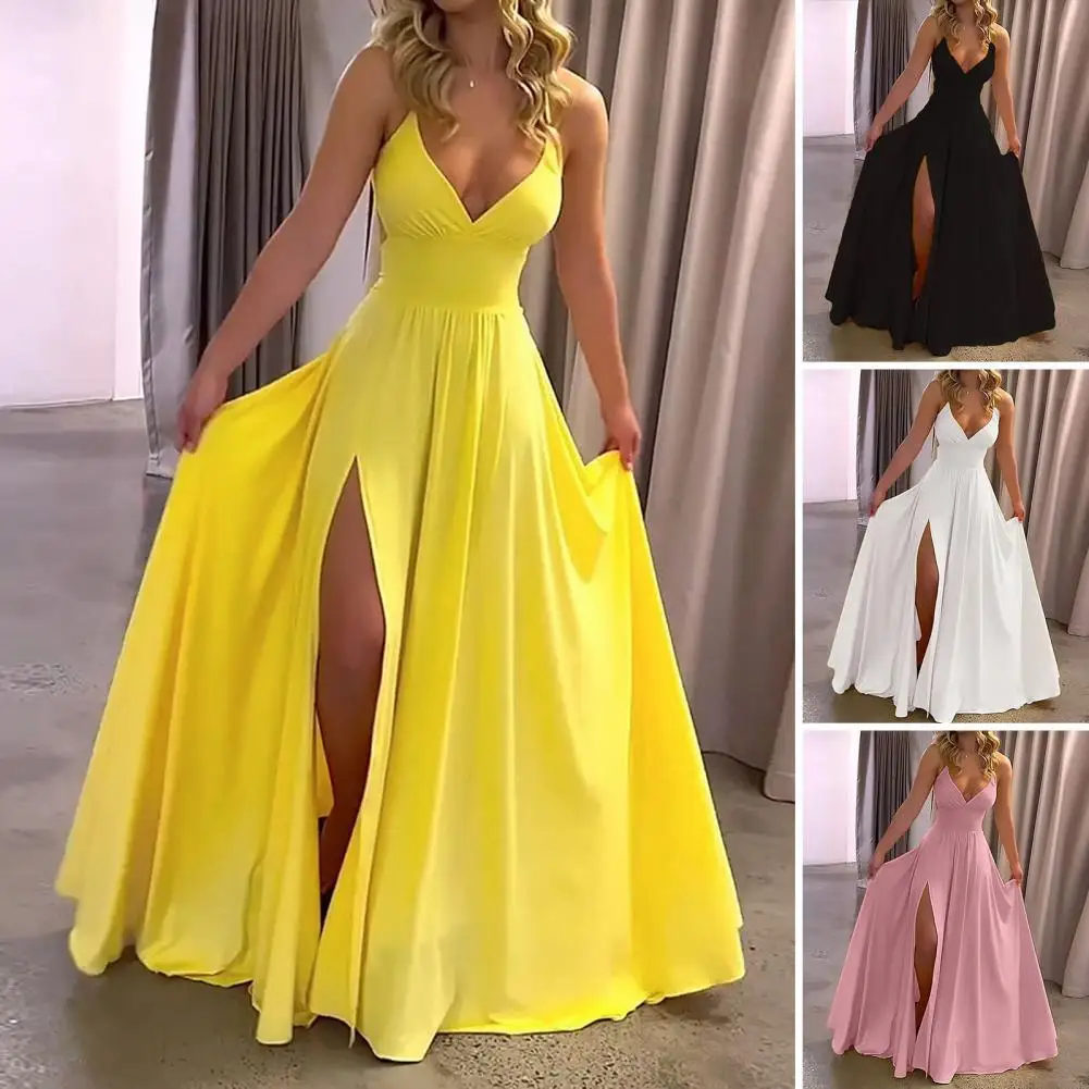 Women Summer Beach Dress Elegant Off Shoulder Ball Gown Evening Dress With V Neck Backless Design Women\'s Formal Prom Party Maxi