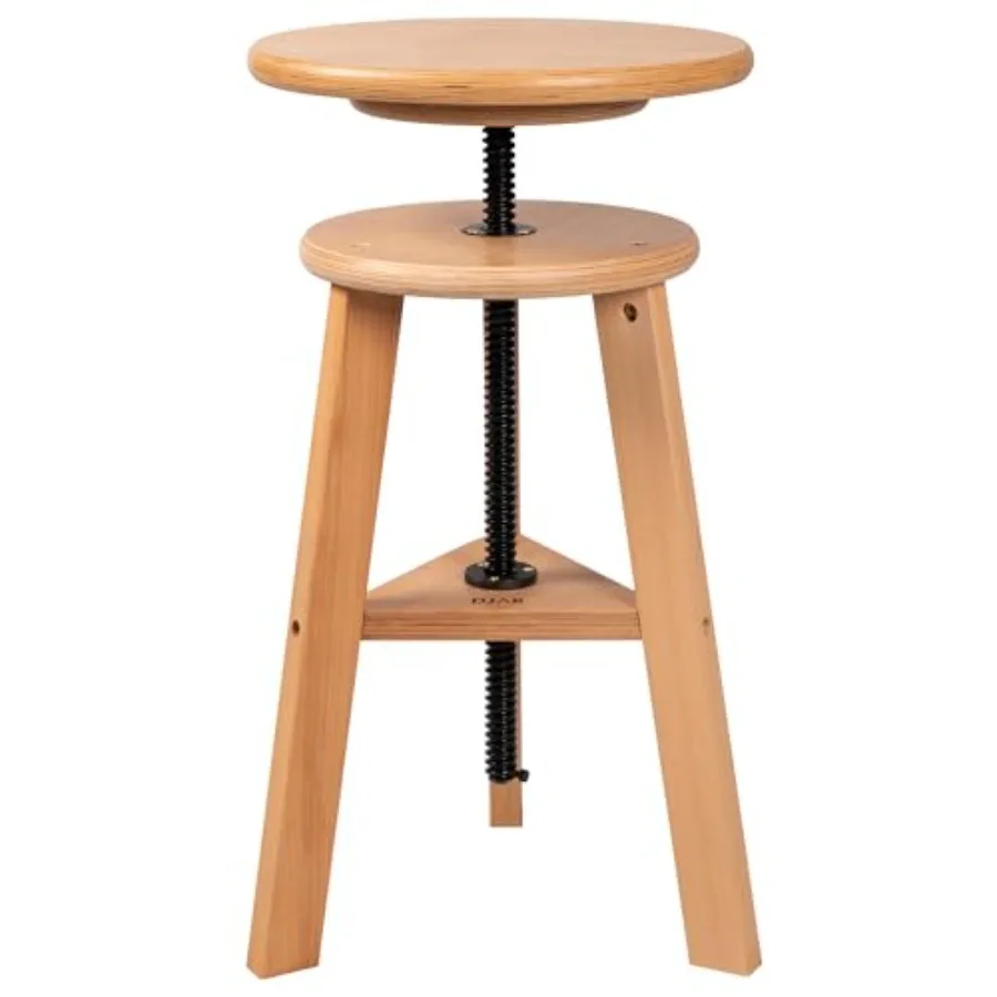 

Wooden Drafting Stool Chair Adjustable Beech Wood Artist Seat Supports 180 Lbs for Home Studio Kitchen or Office