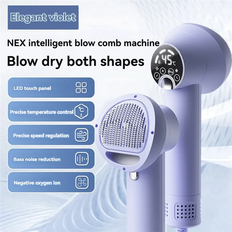 

ABVT-Small Cat Dog Hair Dryer Dog Grooming Pet Hair Dryer For Small Animals Blow Dryer Bass Noise Reduction Purpler