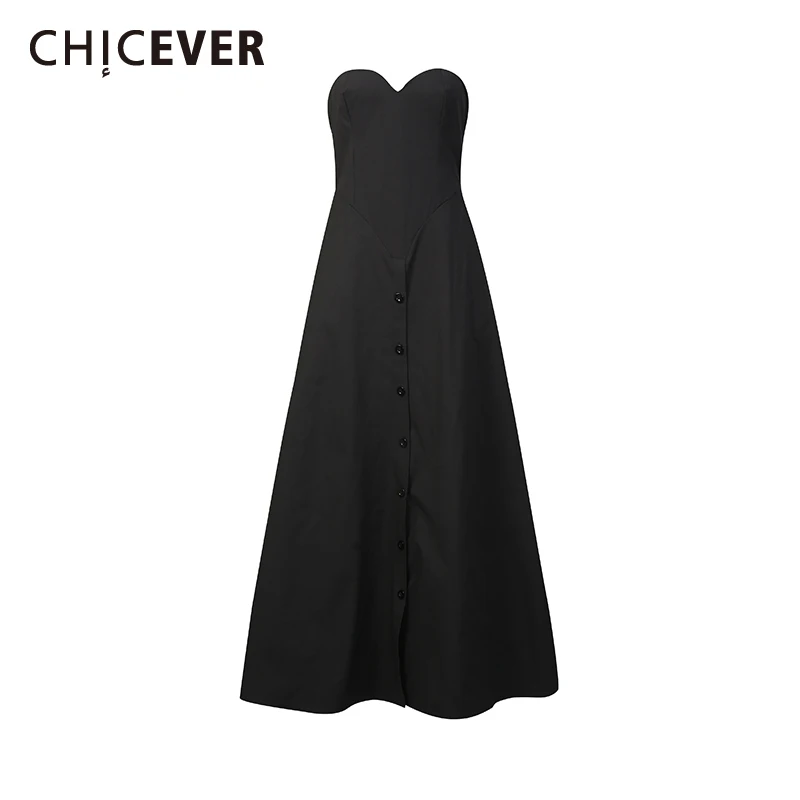 CHICEVER Black Spliced Single Breasted Jumpsuit Female Square Collar Sleeveless Gentle Intellectual Women's Jumpsuits Fashion