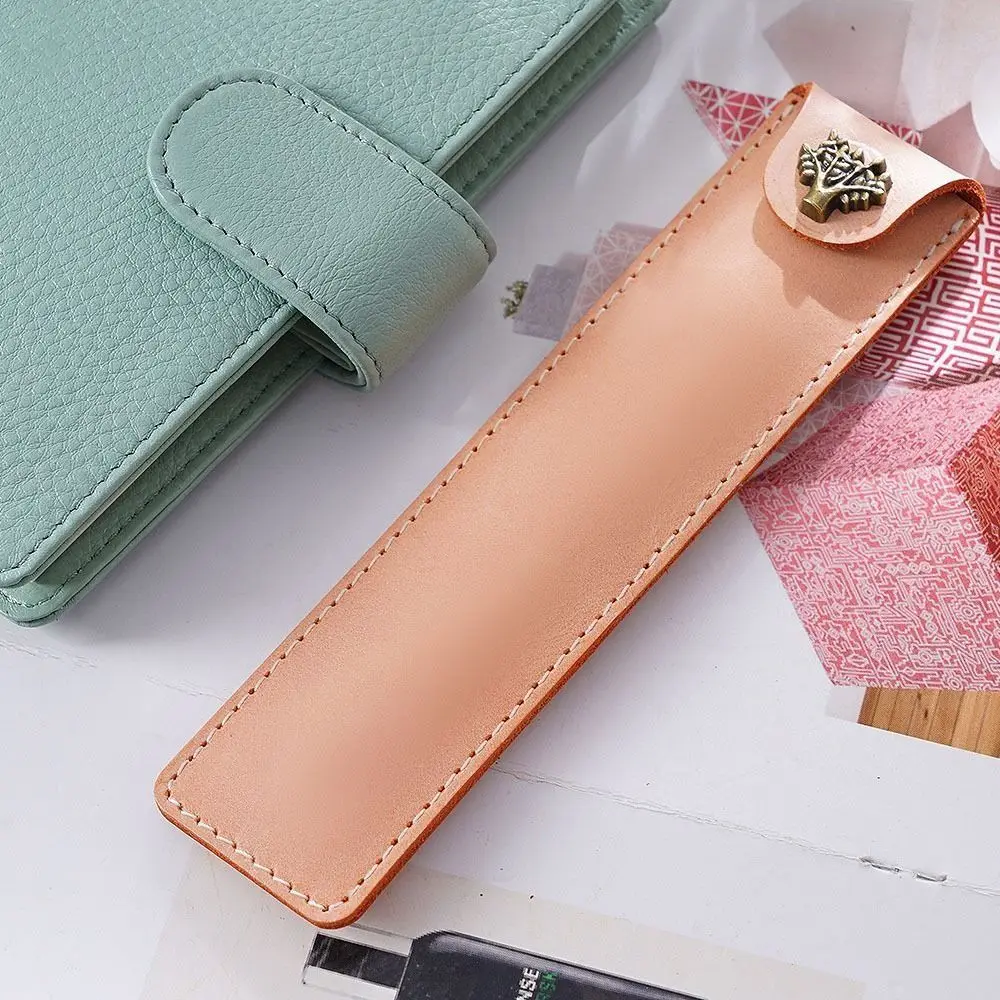 حافظة أقلام جلدية بأكمام واقية، حافظة أقلام رائعة عتيقة، لوازم مكتبية، حامل قلم مصنوع يدويًا لقلم واحد