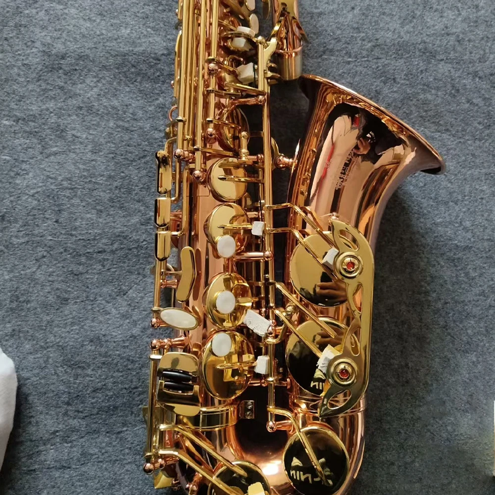 High quality Suzuki alto saxophone E-flat phosphor copper double rib key brass woodwind instrument with accessories sax alto