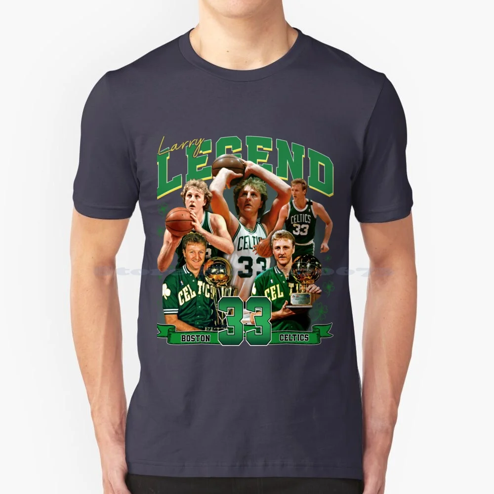 Larry Bird Larry Legend Air Bird Basketball Signature Vintage T Shirt 100% Cotton Tee Zach Lavine Basketball Derrick Rose Larry