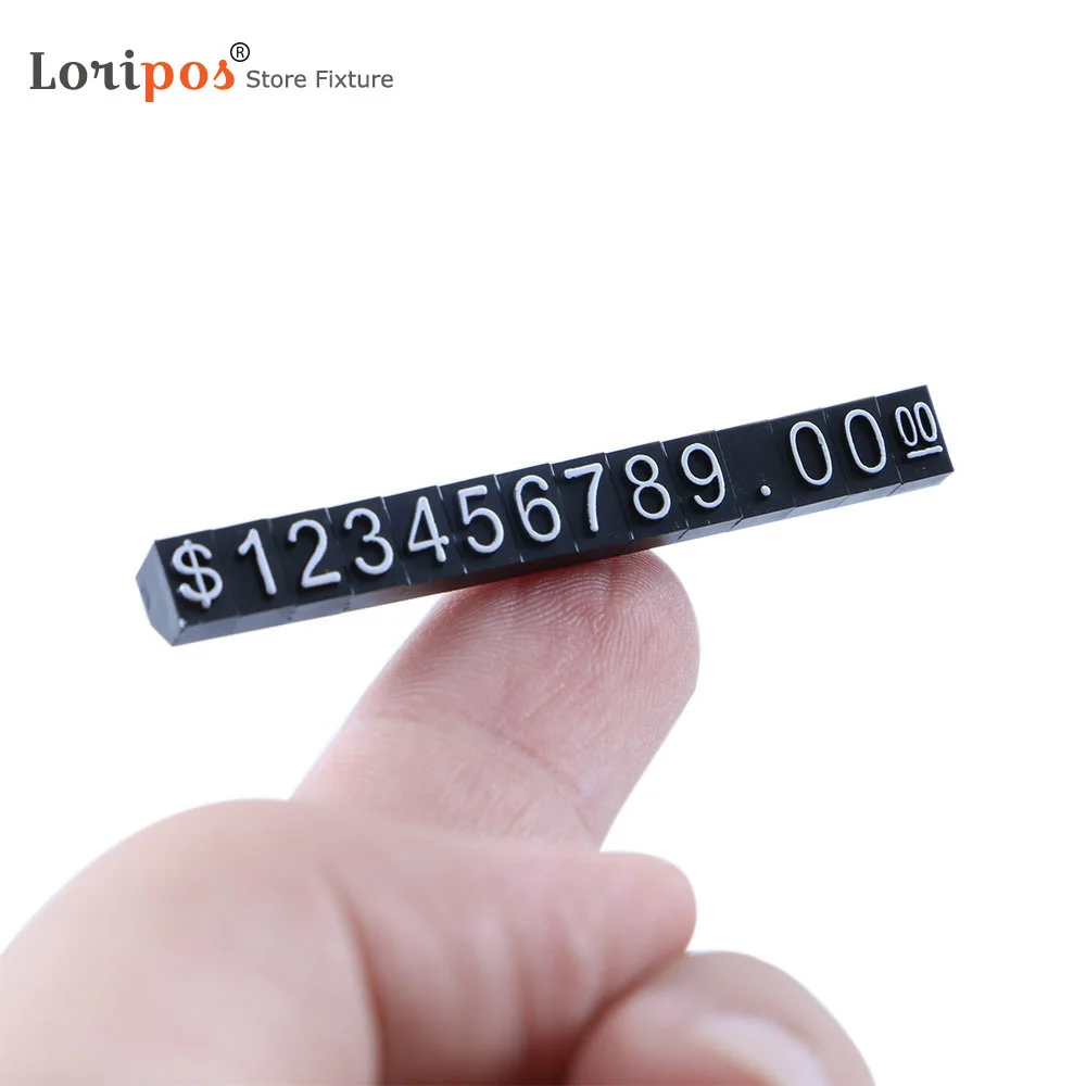 30pcs Per Box Price Cubes Numbers Blocks Jewelry Watches Euro Sign Mini Adjustable Digit Tag Display Signs For Retail Shop