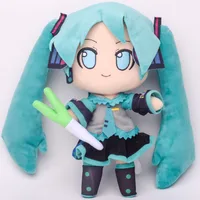 Cartoon 20cm Hatsune Miku Plush Doll Toy Anime sakura Miku snow Miku Character Kawaii Sitting posture Fufu Kids Christmas Gift 6