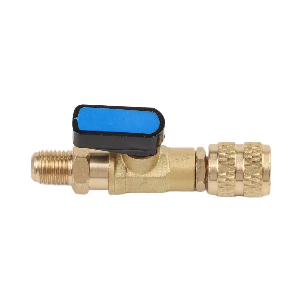 Air Conditioning Re-frigerant Ball Valve Adapter Fitting 5/16 SAE Female To 1/4 SAE Male For R410A R32 R454 HVAC Charging