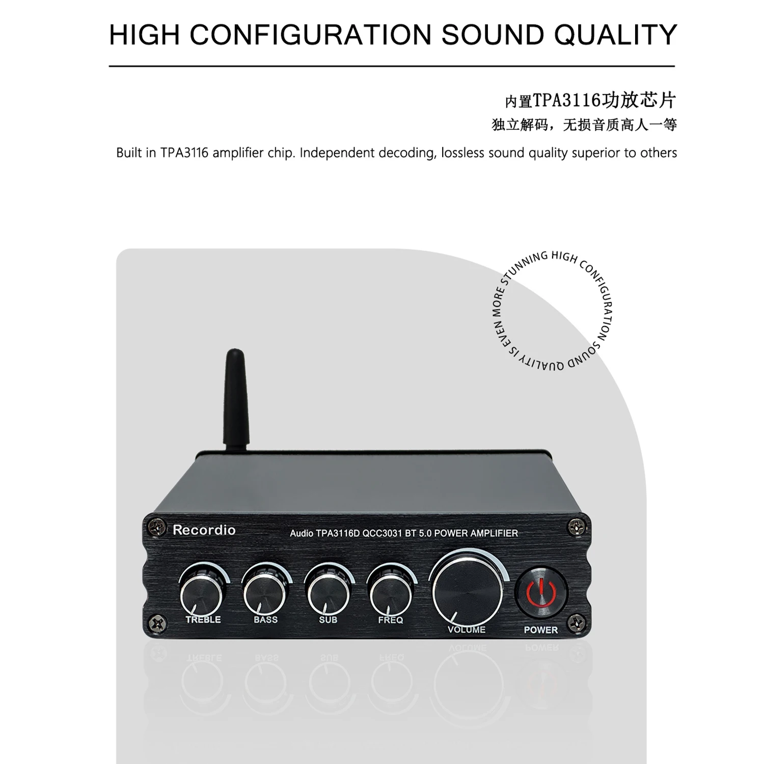 2025GAP-3116T Mini High Power Amplifier TPA3116 Dual Core HiFi Amplifier Home Audio Amplifier