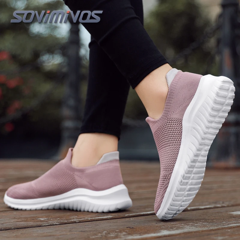 

Women Sneakers 2026 Spring Flat Shoes Slip on Platform Sneakers for Women Black Breathable Mesh Sock Sneakers Shoes