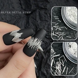 4MM 7MM Reflective Silver Metal Strip Nail Art Line Accessories Small Alloy Rod Rivet For Nails Decoration Supplies Materail